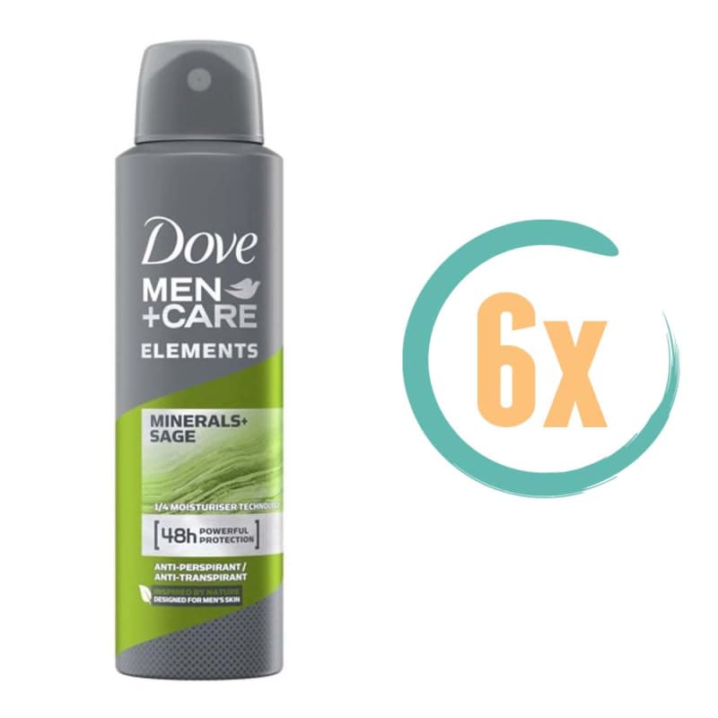 6x Dove Minerals & Sage Deospray 150ml - Deodorant