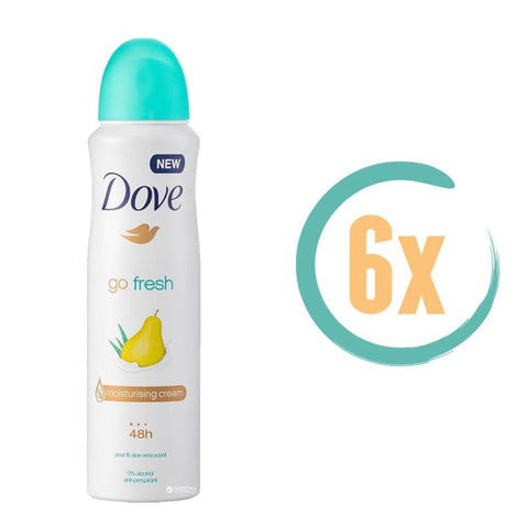 6x Dove Pear & Aloë Vera Deospray 150ml - Deodorant voor