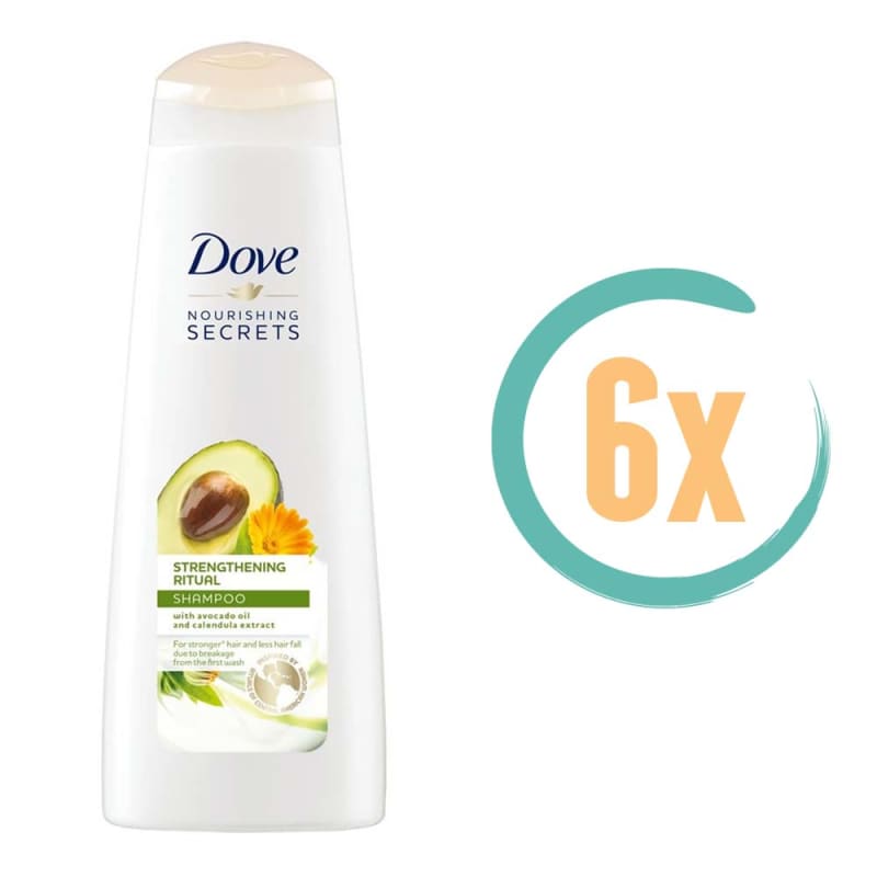 6x Dove Strengthening Ritual Shampoo 250ml