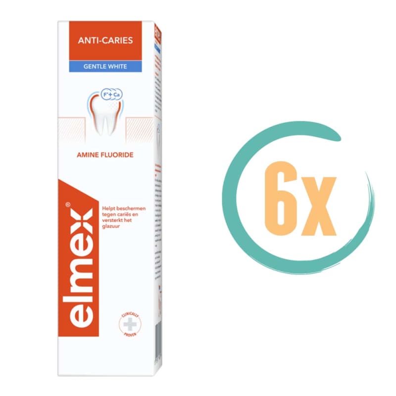 6x Elmex Anti-Cariës Gentle White Tandpasta 75ml - Whitening