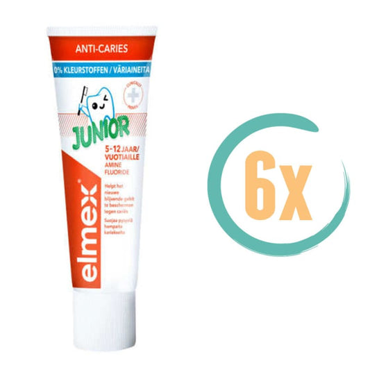 6x Elmex Junior Tandpasta 5-12 jaar 75ml