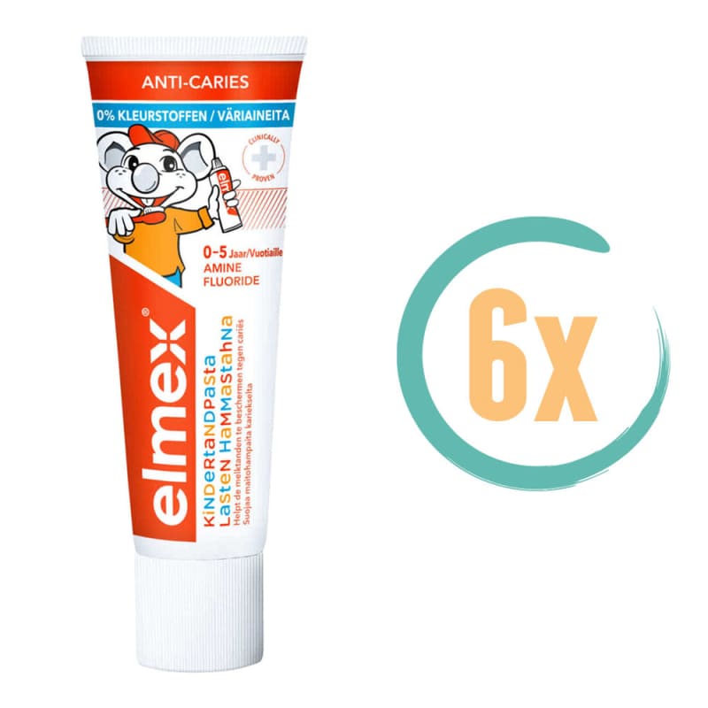 6x Elmex Peuter Tandpasta 0-5 jaar 75ml - tandpasta