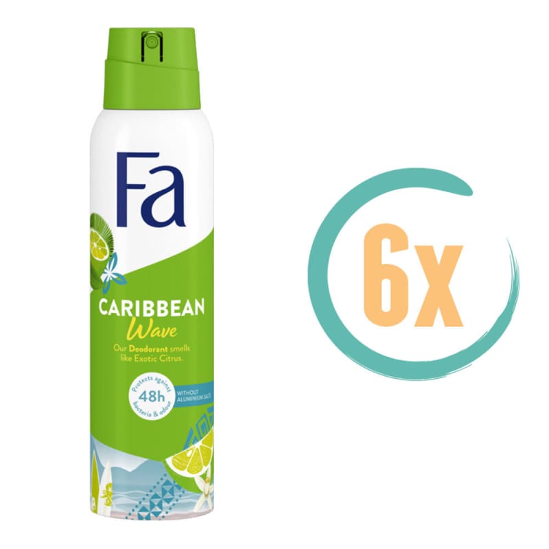 6x FA Caribbean Lemon Deospray 150ml - Deodorant voor