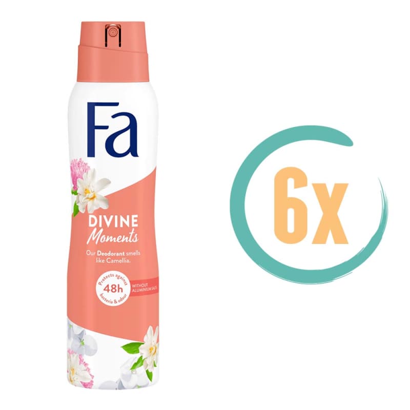6x Fa Deodorant Spray Divine Moments 150 ml - voor vrouwen