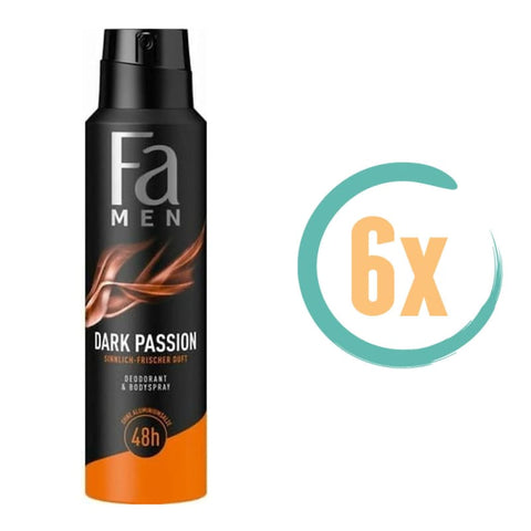6x Fa Men Dark Passion Deospray 150ml - Deodorant