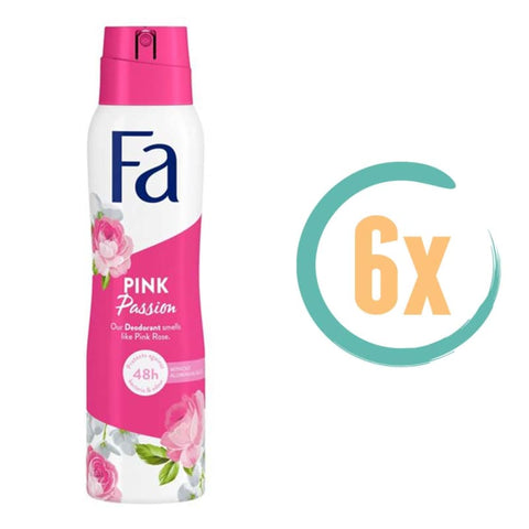 6x Fa Pink Passion Deospray 150ml