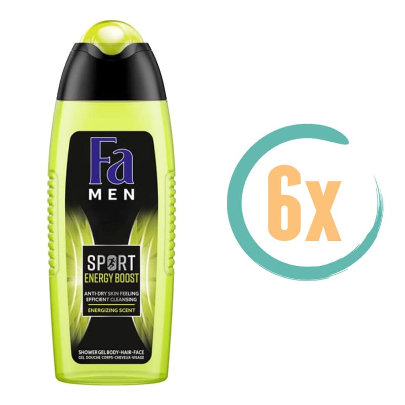 6x Fa Sport Energy Boost 3in1 Douchegel 250ml