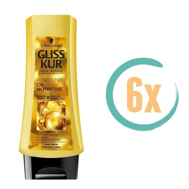 6x Gliss Kur Oil Nutritive Conditioner 200ml - Conditioners