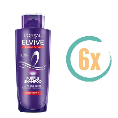 6x L'Oréal Elvive Purple Zilver Care Shampoo 200ml kopen op ➽ VoordeligInslaan.nl