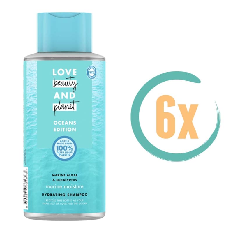 6x Love Beauty and Planet Hydrating Marine Shampoo 400ml