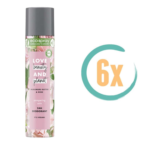 6x Love Beauty and Planet Pampering Deospray 75ml