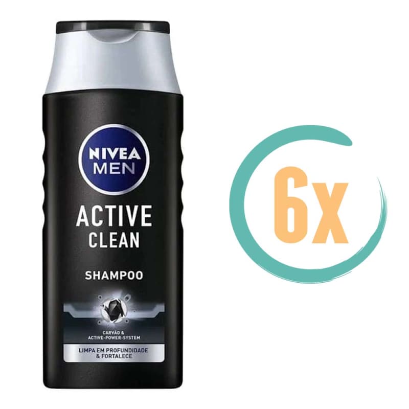 6x Nivea Active Clean Shampoo 250ml