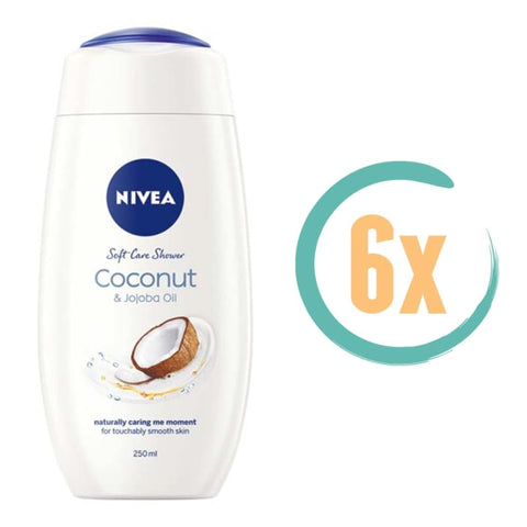 6x Nivea Coconut & Jojoba Oil Douchecreme 250ml