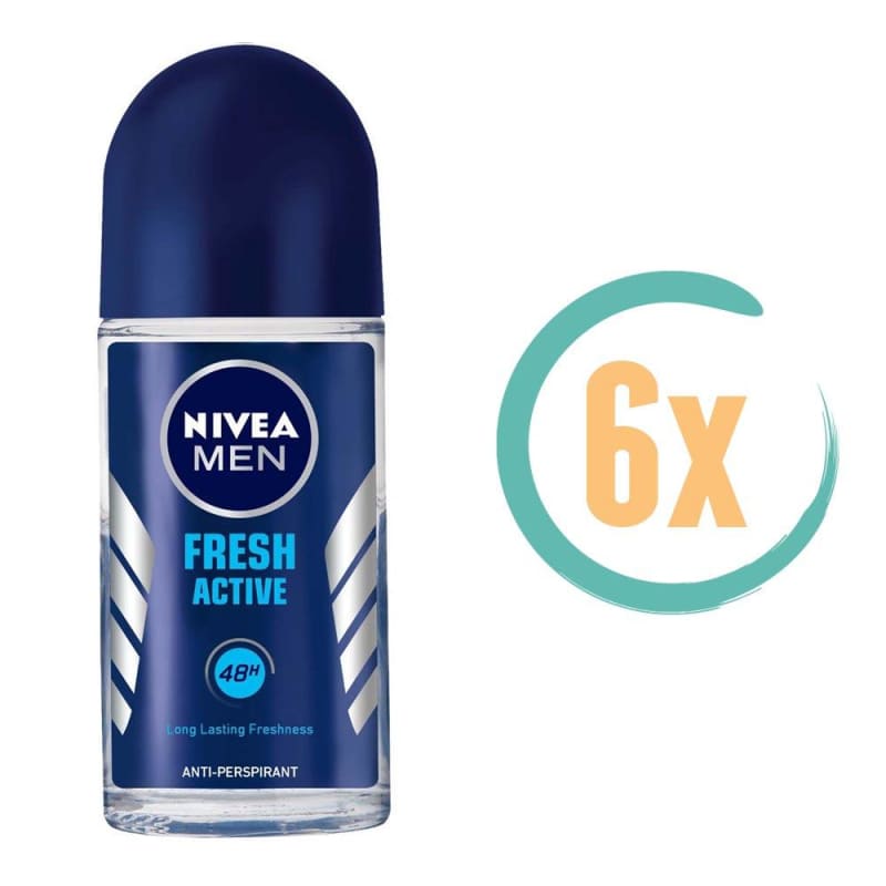 6x Nivea Fresh Active Deoroller 50ml - Deodorant