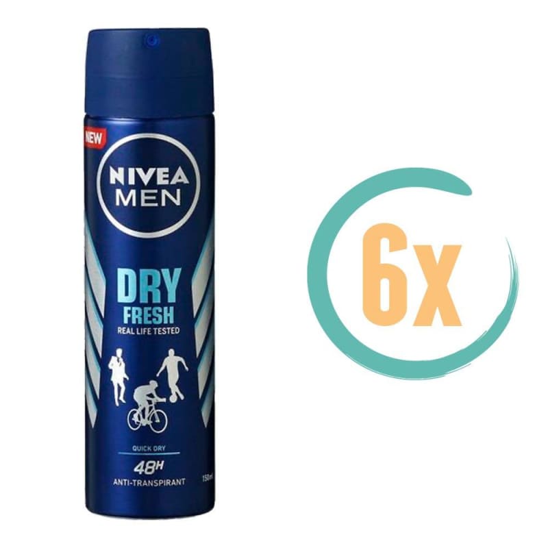 6x Nivea Men Dry Fresh Deospray 150ml - Deodorant