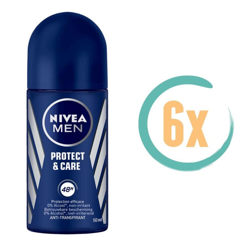 6x Nivea Men Protect & Care Deoroller 50ml - Deodorant