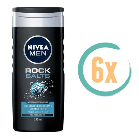 6x Nivea Rock Salts Douchegel 250ml