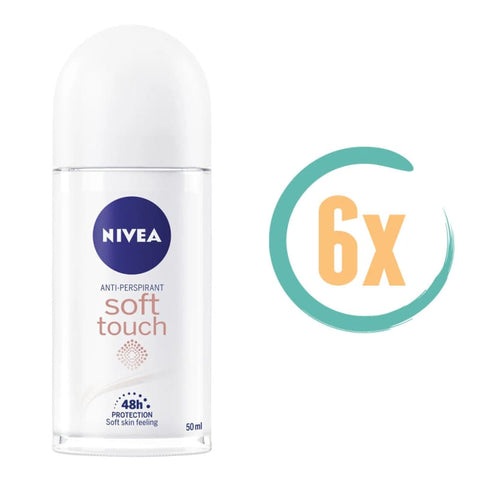 6x Nivea Soft Touch deoroller 50ml - Deodorant voor vrouwen