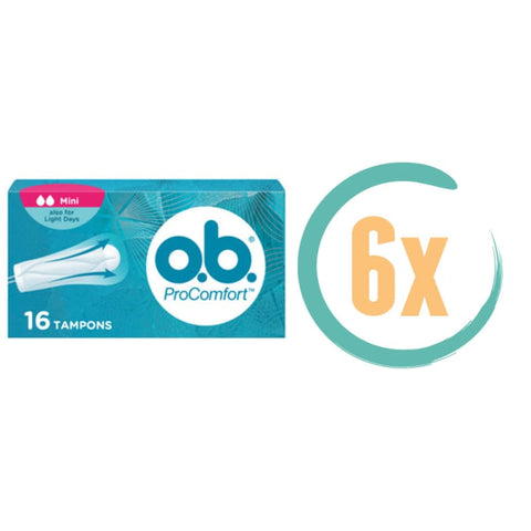 6x OB Tampons ProComfort Mini 16 stuks