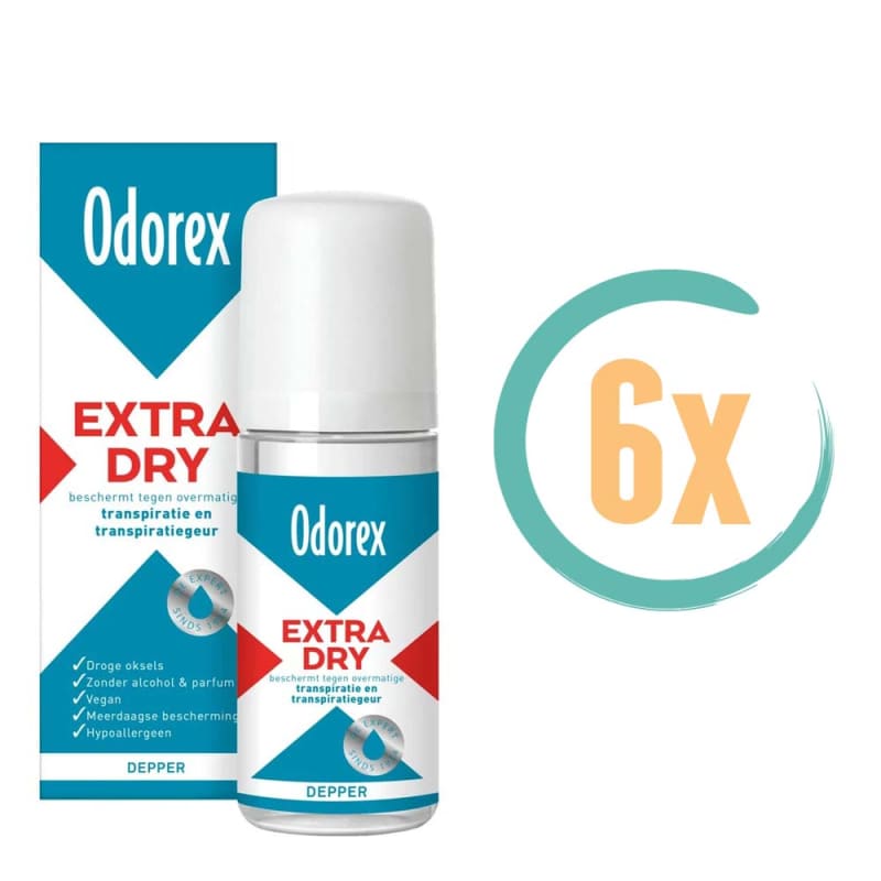 6x Odorex Extra Dry Depper 50ml