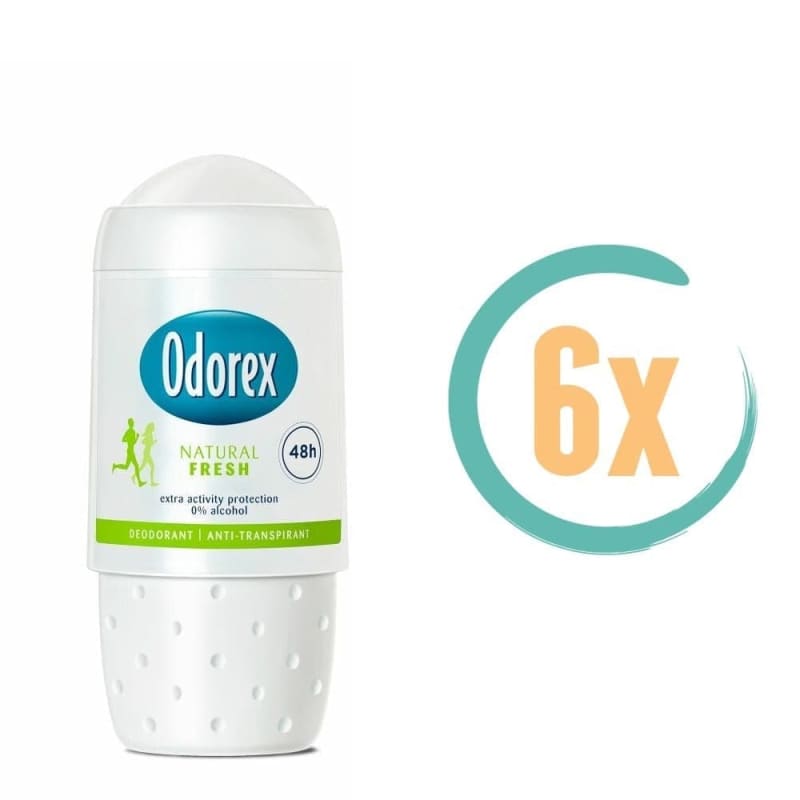 6x Odorex Natural Fresh Deoroller 50ml - Deodorant voor