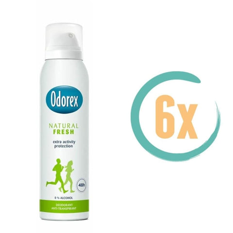 6x Odorex Natural Fresh Deospray 150ml - Deodorant voor