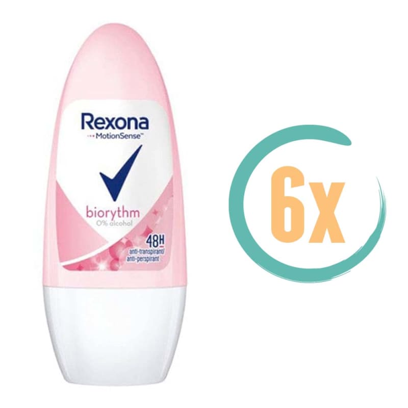 6x Rexona Biorythm Deoroller 50ml - Deodorant