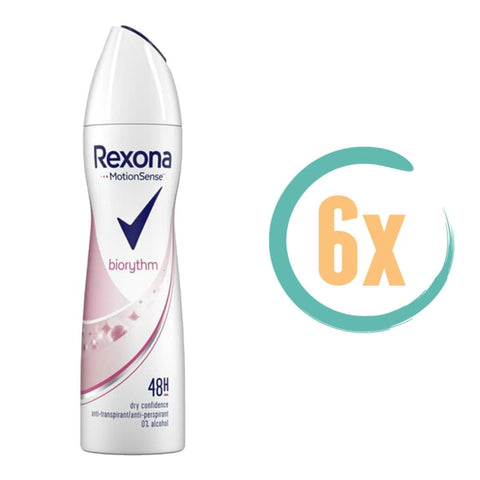 6x Rexona Biorythm Deospray 150ml - Deodorant voor vrouwen