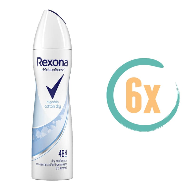 6x Rexona Cotton Dry Deospray 150ml - Deodorant voor vrouwen