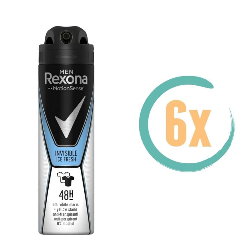6x Rexona Invisible Ice Fresh Deospray 150ml - Deodorant