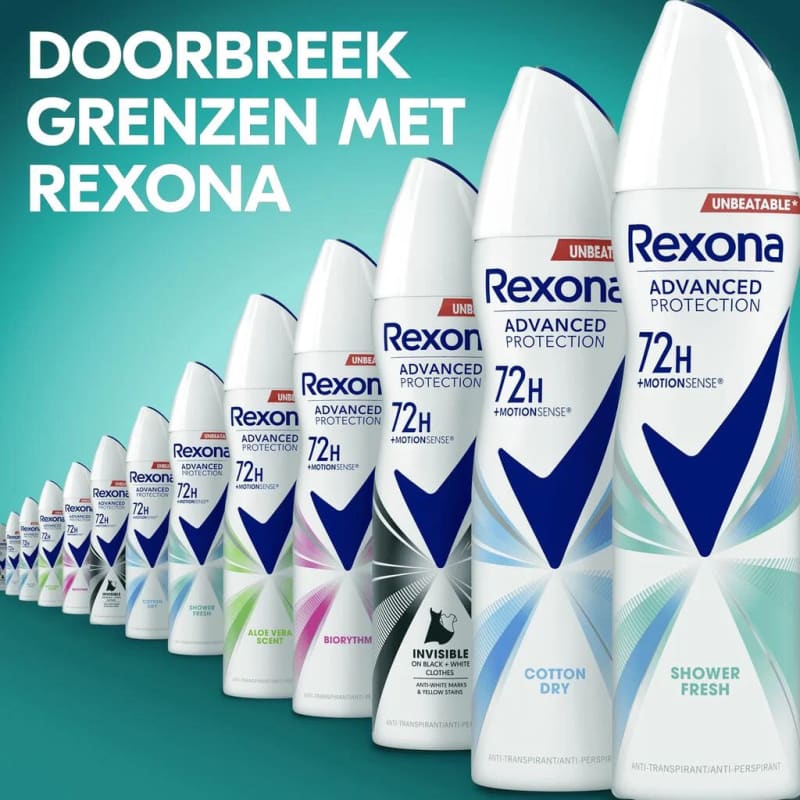 6x Rexona Shower Fresh 72h Deospray 150ml - Deodorant