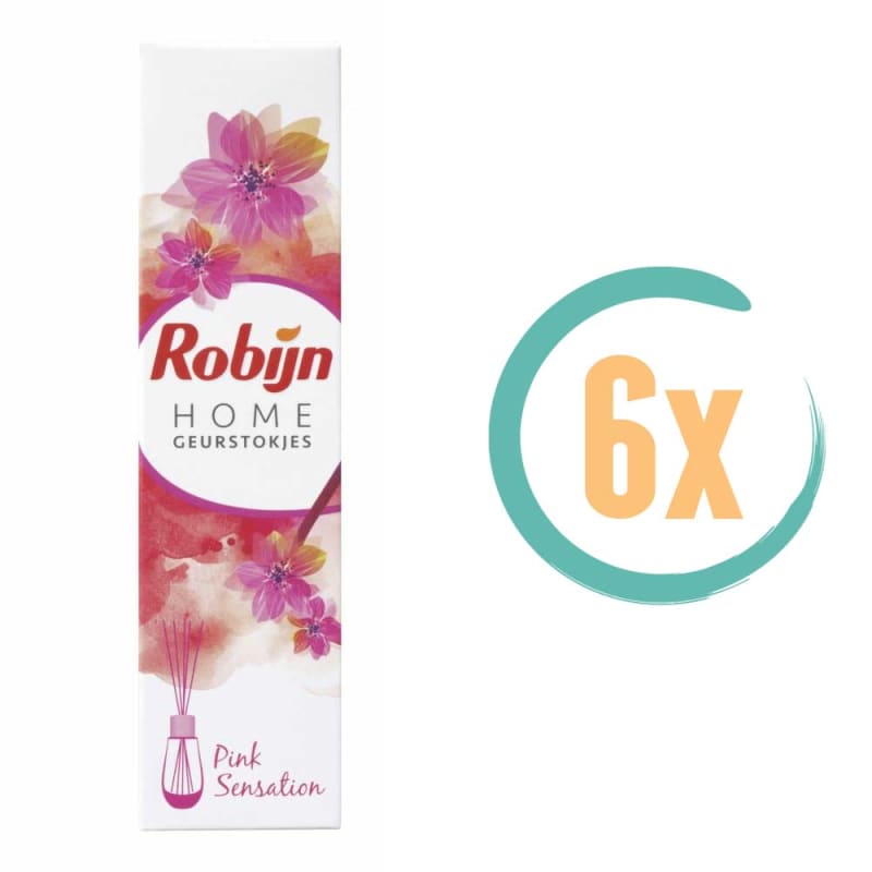 6x Robijn Home Pink Sensation Geurstokjes 45ml