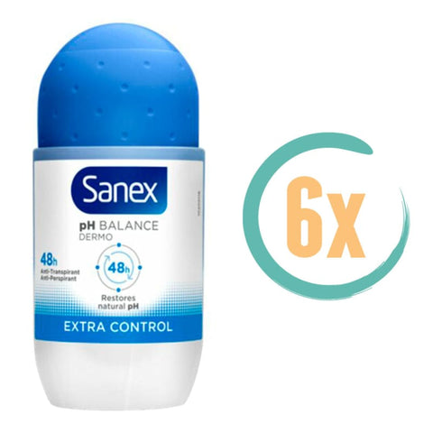 6x Sanex Dermo Extra Control Deoroller 50ml - Deodorant