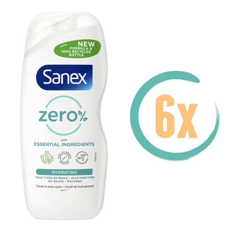 6x Sanex Hydrate Douchegel 250ml