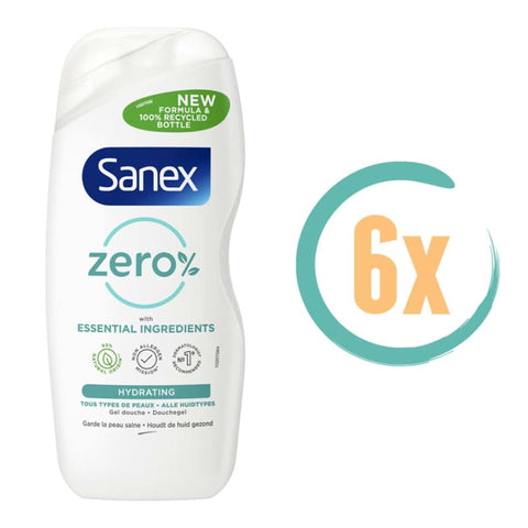 6x Sanex Hydrate Douchegel 250ml