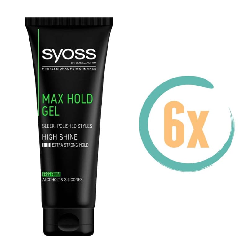6x Syoss Haargel Max Hold 250ml - -lak en -mousse