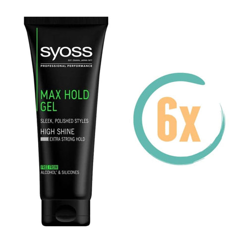 6x Syoss Haargel Max Hold 250ml - -lak en -mousse