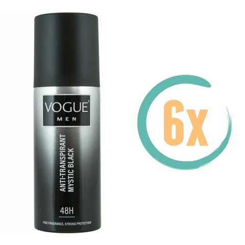 6x Vogue Mystic Black Deospray 150ml - Deodorant