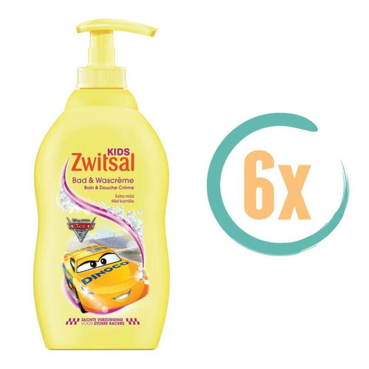 6x Zwitsal Bad & Wascrème Cars 400 ml - Baby in bad