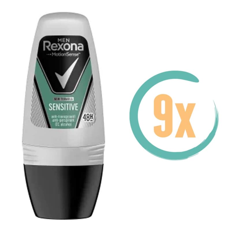9x Rexona Sensitive Deoroller 50ml
