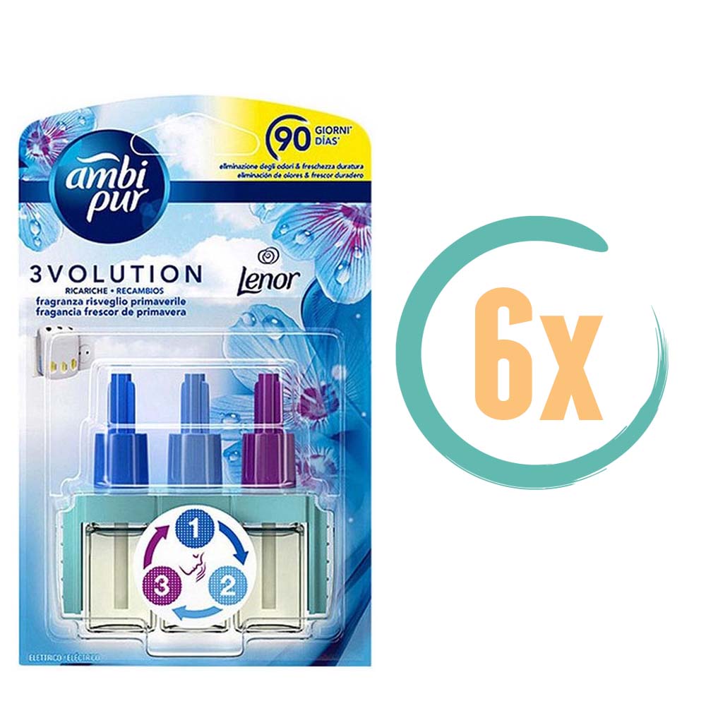 6x Ambi Pur 3Volution Navulling Lenor Spring 20ml