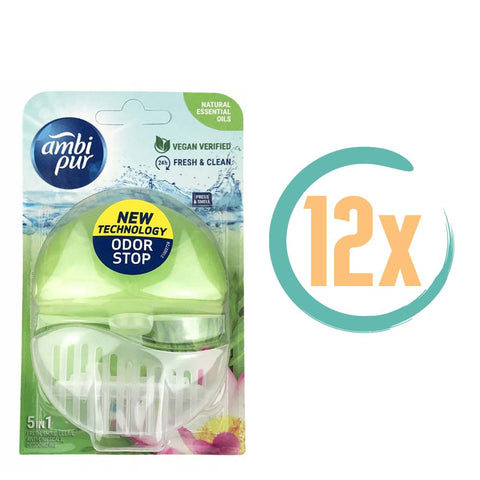 12x Ambi Pur Bamboo & Lotus Toiletblok 55ml