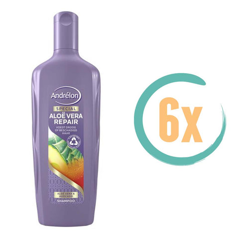 6x Andrelon Aloë Vera Repair Shampoo 300ml