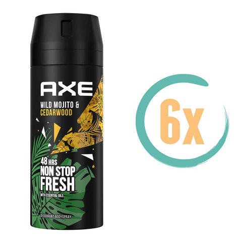 6x Axe Wild Mojito & Cedarwood Deospray 150ml