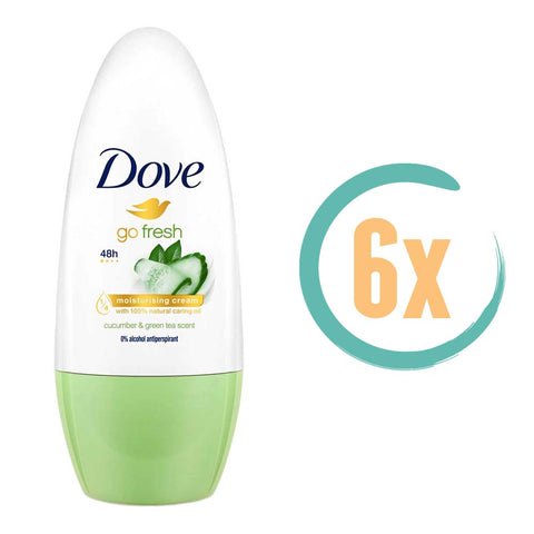 6x Dove Go Fresh Komkommer Deoroller 50ml