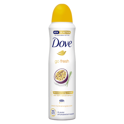 6x Dove Go Fresh Passievrucht & Citroengras Deospray 150ml
