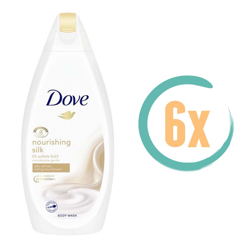 6x Dove Nourishing Silk Douchegel 500ml