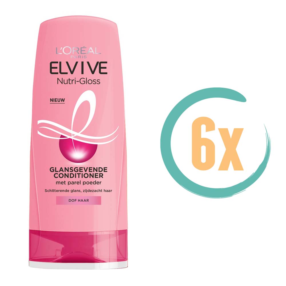 6x L'Oréal Elvive Nutri Gloss Conditioner 200ml