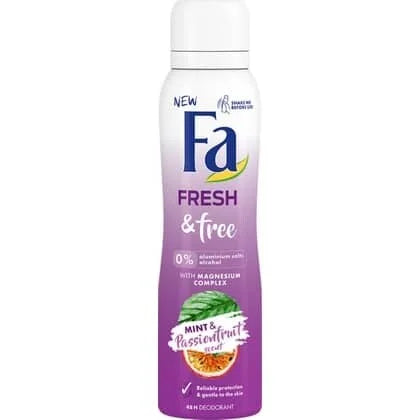 6x Fa Fresh & Free Munt & Passievrucht Deospray 150ml
