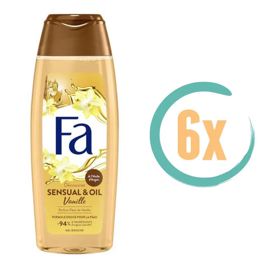 6x Fa Sensual Oil Vanilla Douchegel 250ml